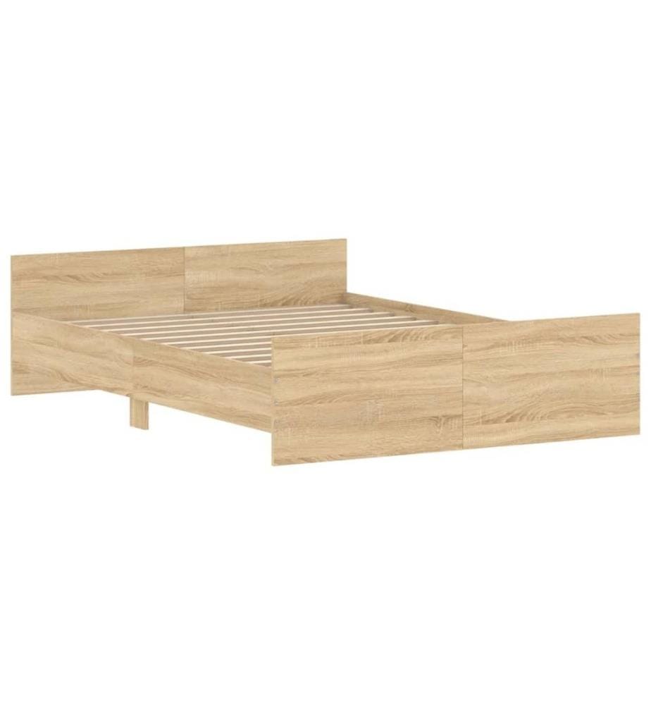 Bettgestell mit Kopf- und Fussteil Sonoma-Eiche 135x190 cm