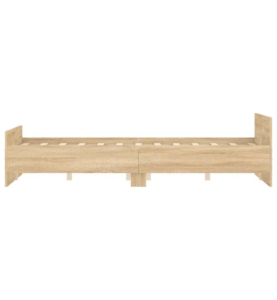 Bettgestell mit Kopf- und Fussteil Sonoma-Eiche 135x190 cm