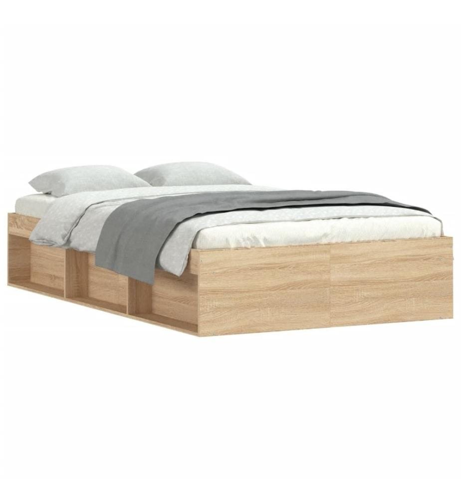 Cadre de lit chêne sonoma 120x190 cm petit double
