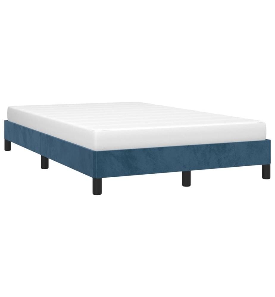 Cadre de lit bleu foncé 120x190 cm velours