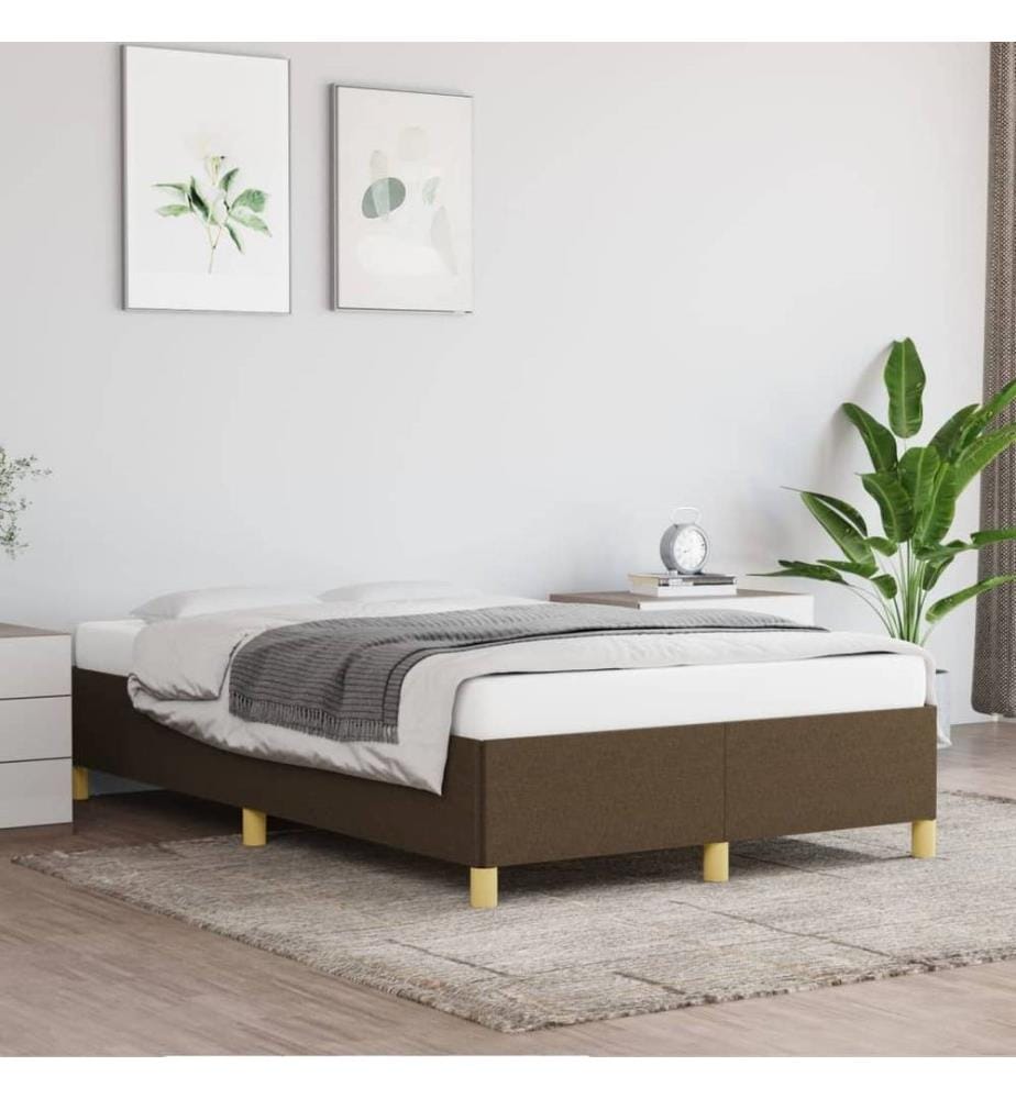 Bettgestell Dunkelbraun 120x190 cm Stoff
