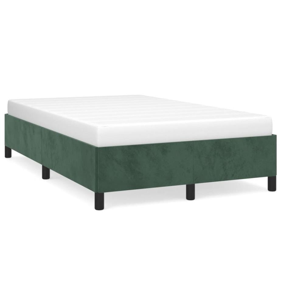 Cadre de lit vert foncé 120x190 cm velours
