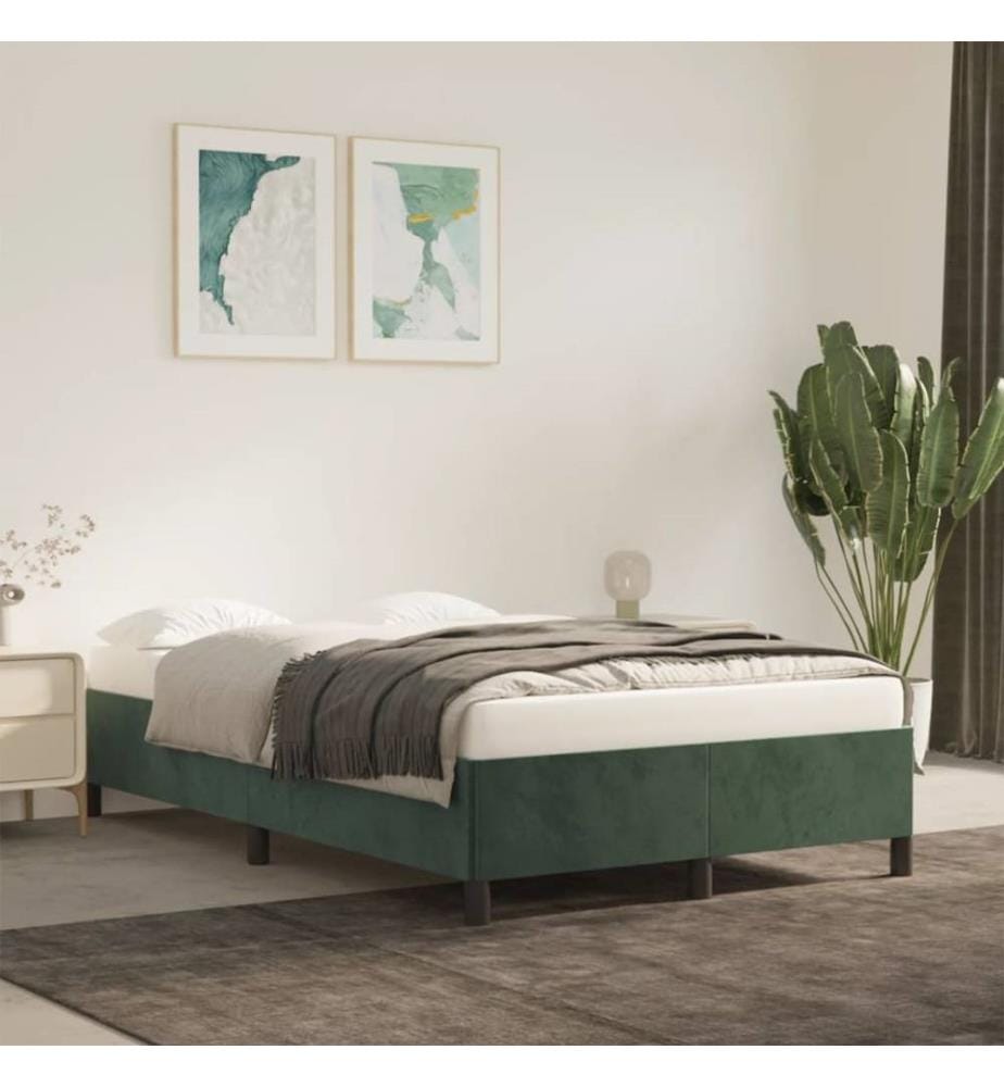Cadre de lit vert foncé 120x190 cm velours