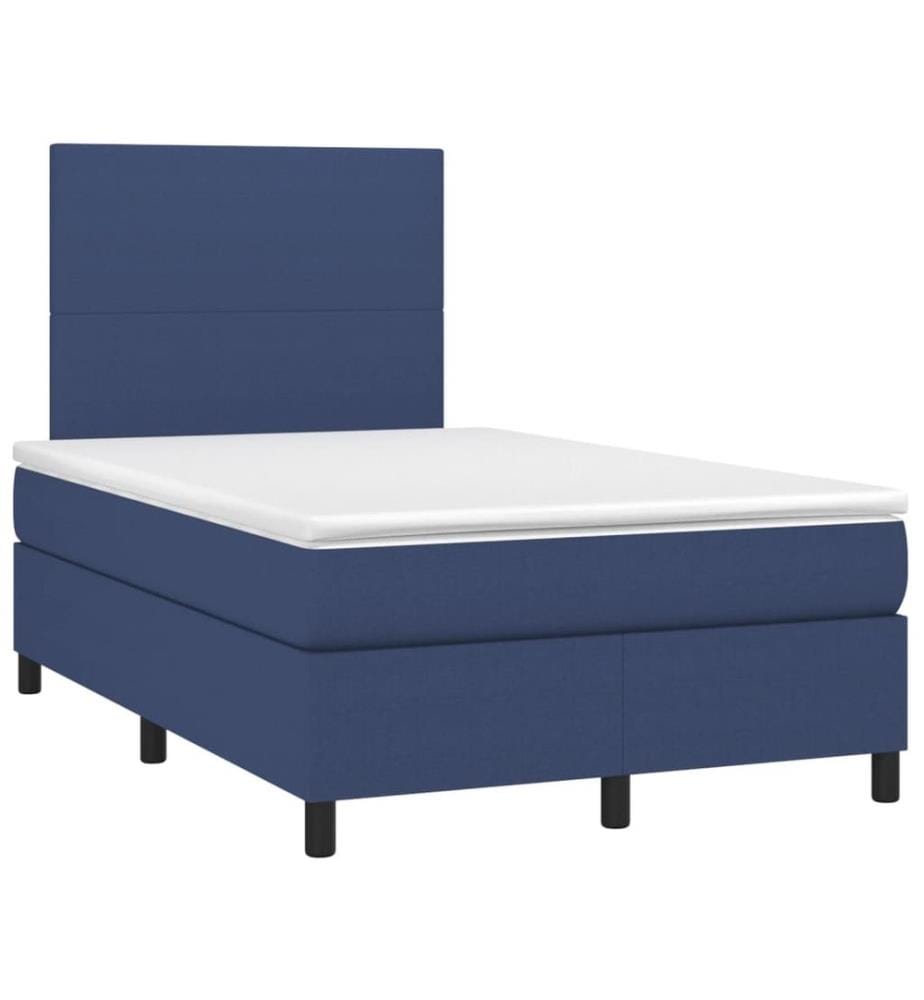 Boxspringbett mit Matratze & LED Blau 120x190 cm Stoff