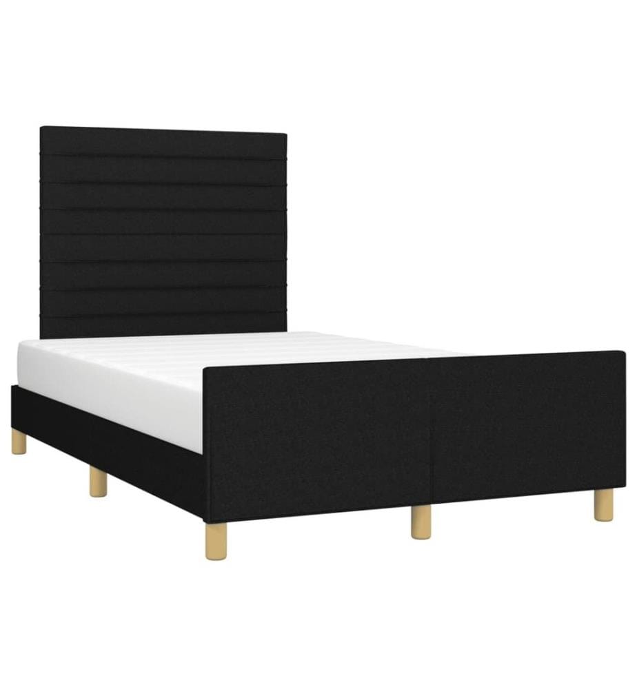 Cadre de lit avec tête de lit noir 120x190 cm tissu