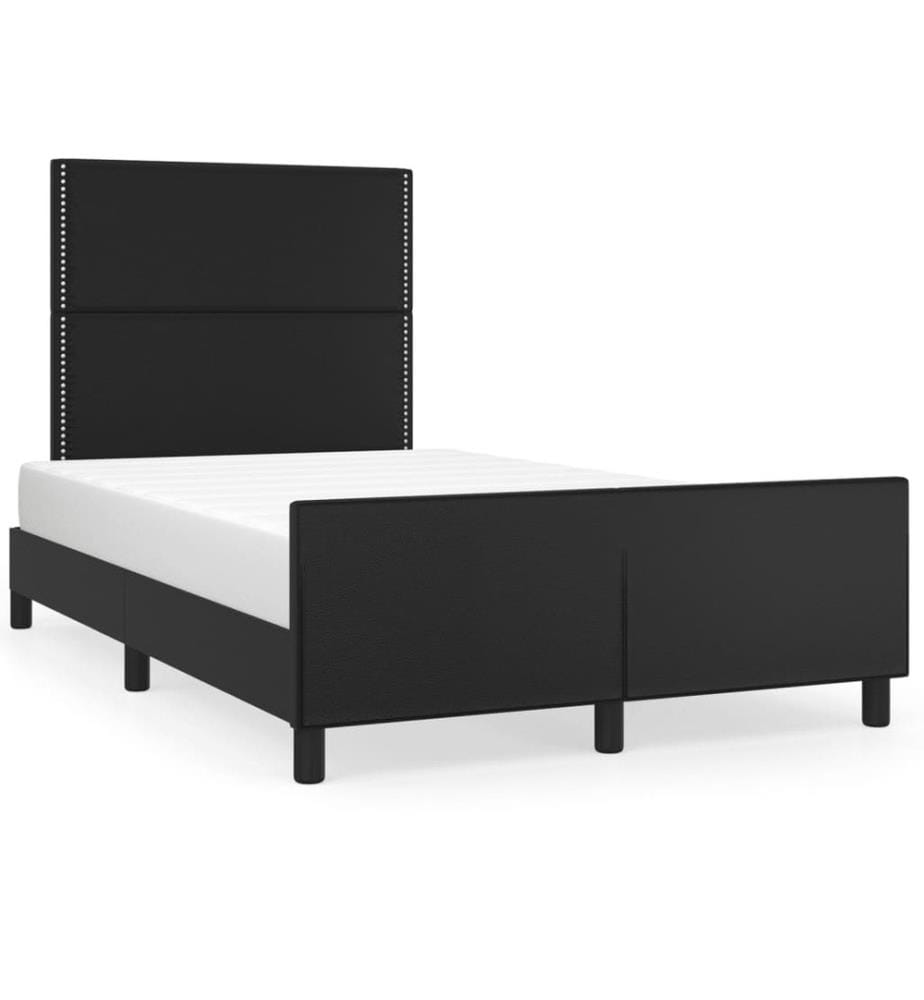 Cadre de lit avec tête de lit noir 120x190 cm similicuir