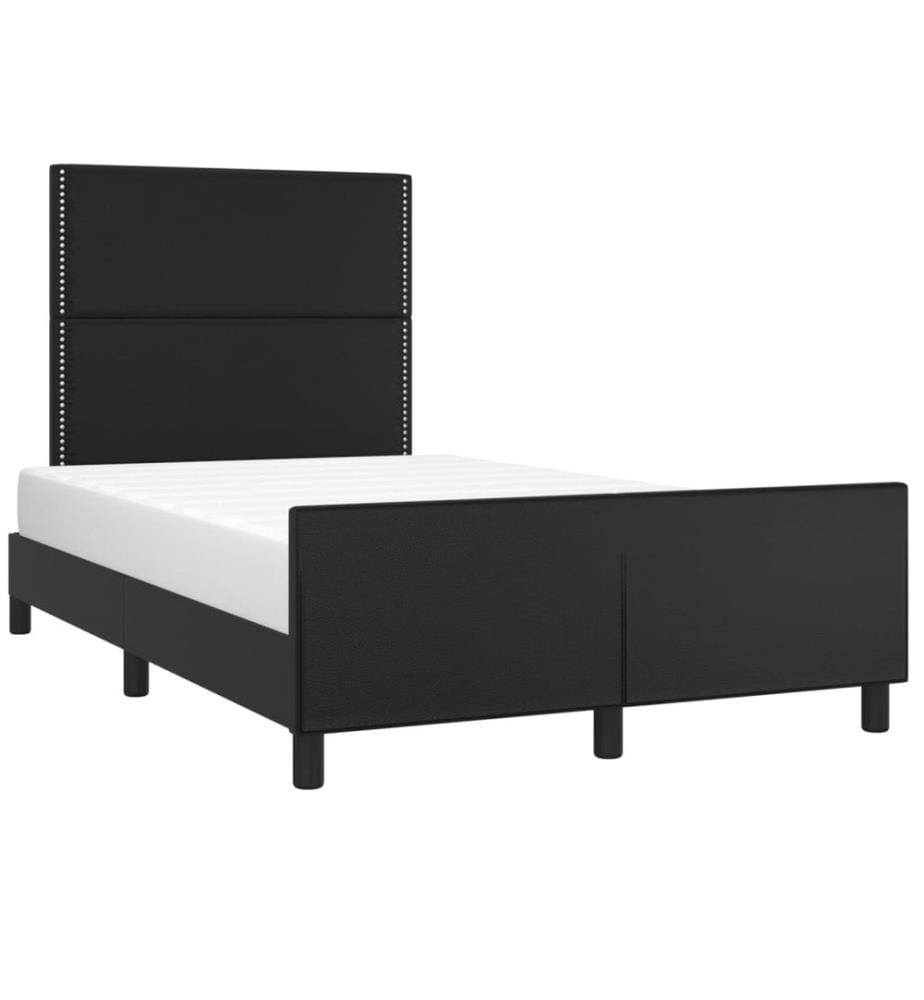 Cadre de lit avec tête de lit noir 120x190 cm similicuir