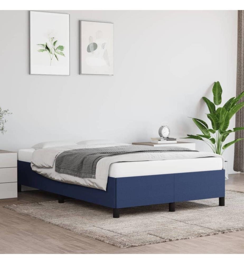 Cadre de lit bleu 120x190 cm tissu