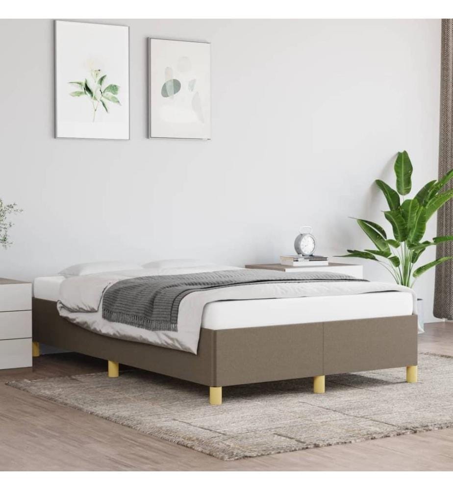 Cadre de lit taupe 120x190 cm tissu