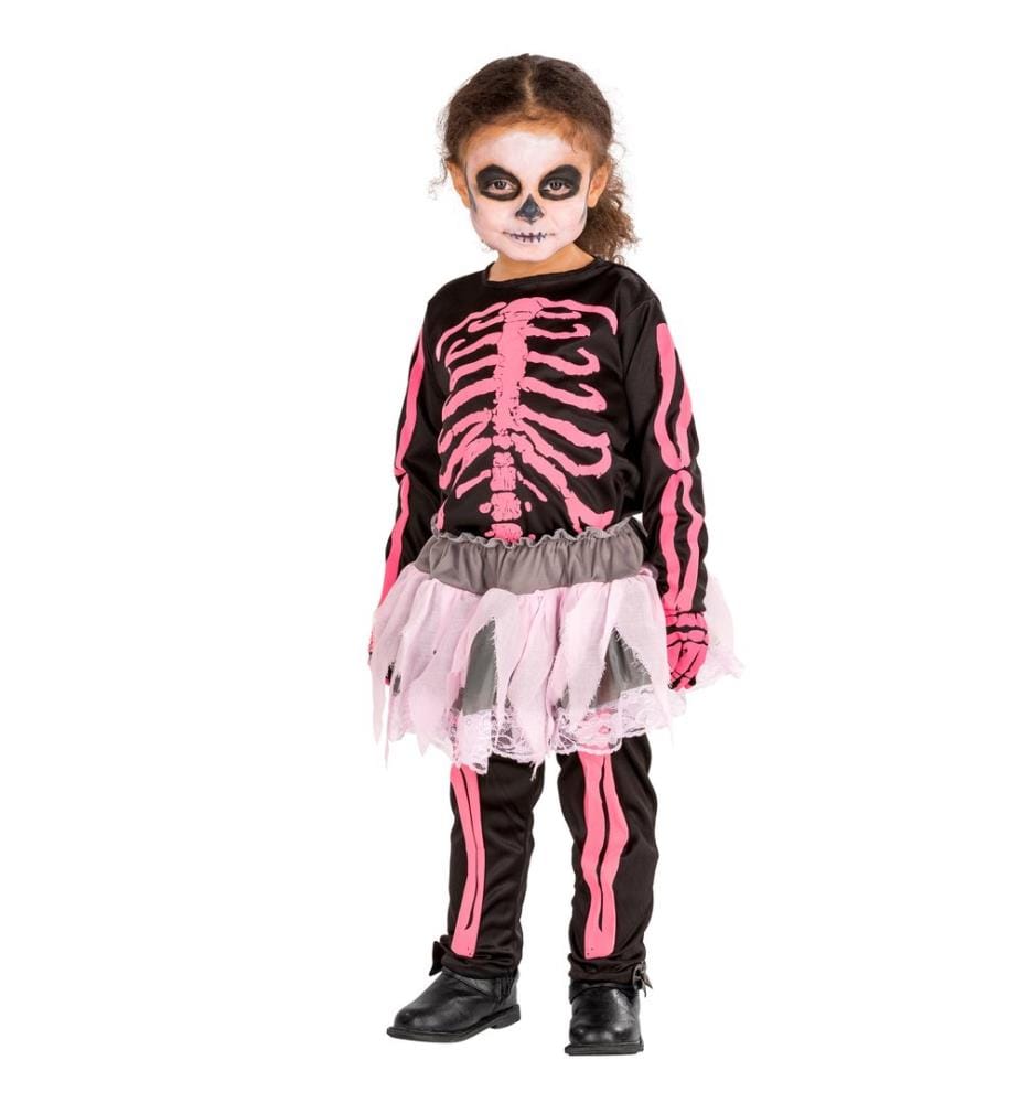 Costume da bambina - Scheletro rosa