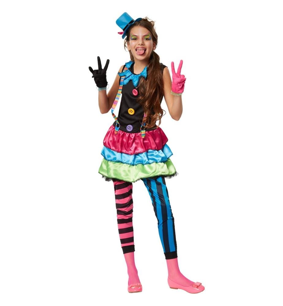 Mädchenkostüm Crazy New Wave Clown