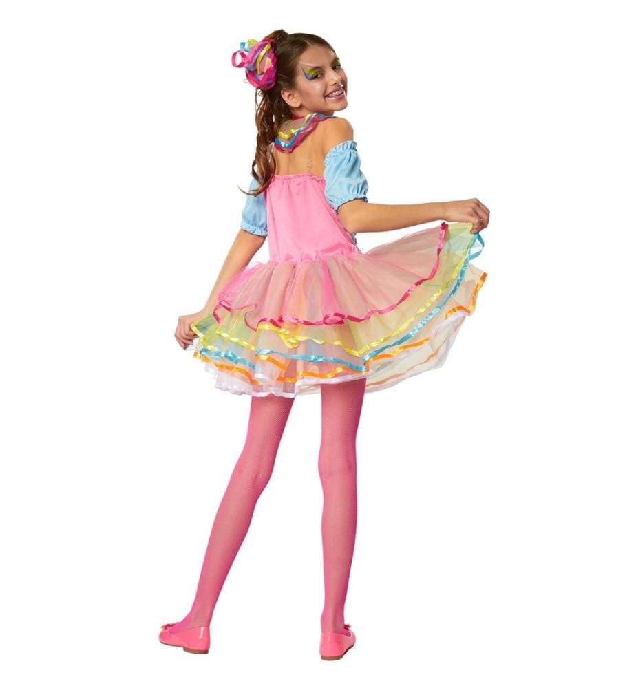 Mädchenkostüm Neon Regenbogen Girl