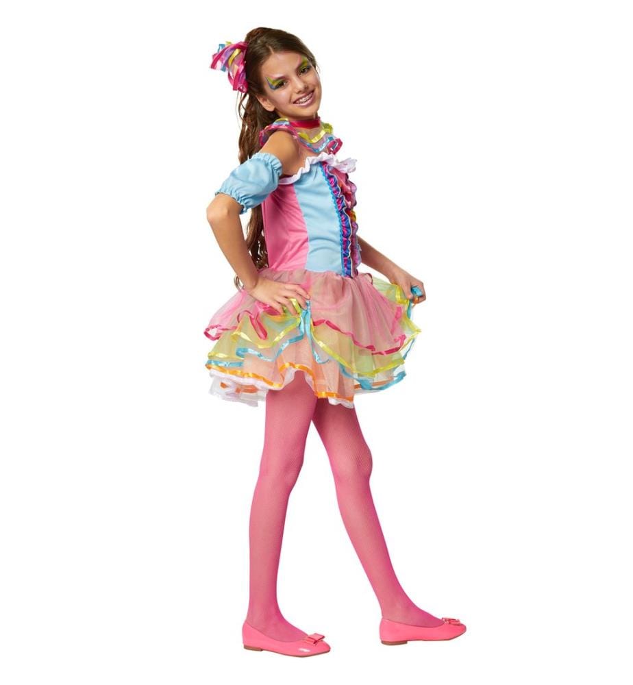 Mädchenkostüm Neon Regenbogen Girl