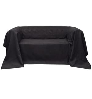 Micro-Suede Sofaüberwurf Tagesdecke Anthrazit 270 x 350 cm