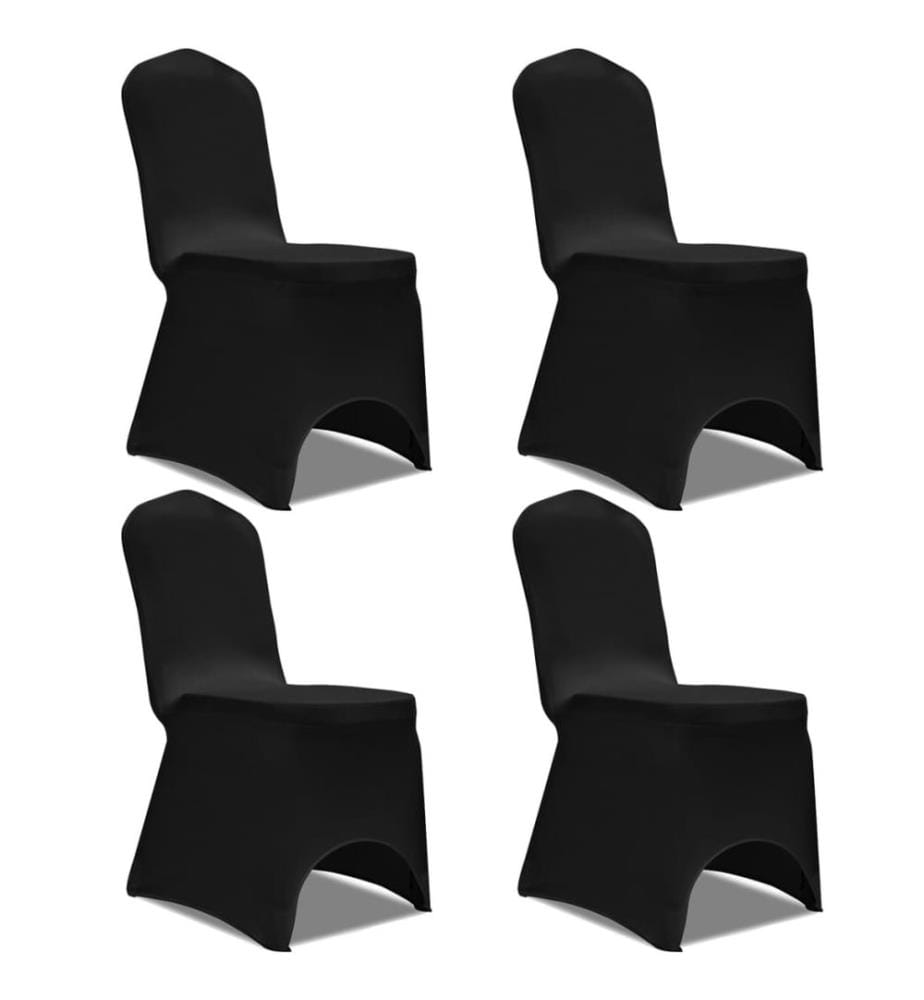 Stretch Stuhlbezug 4 Stück Schwarz