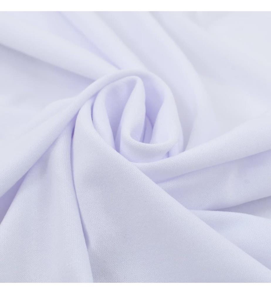 2 Stück Stretch-Tischdecken mit Rand Weiss 150x74 cm