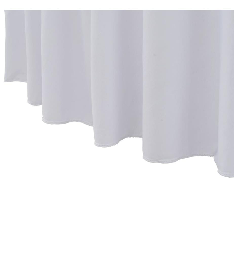 2 Stück Stretch-Tischdecken mit Rand Weiss 150x74 cm