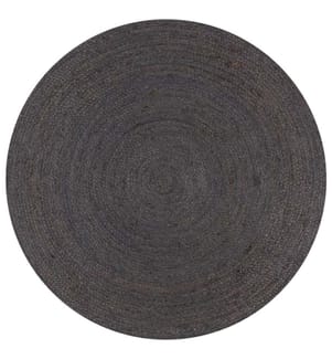 Tapis fait à la main Jute Rond 150 cm Gris foncé