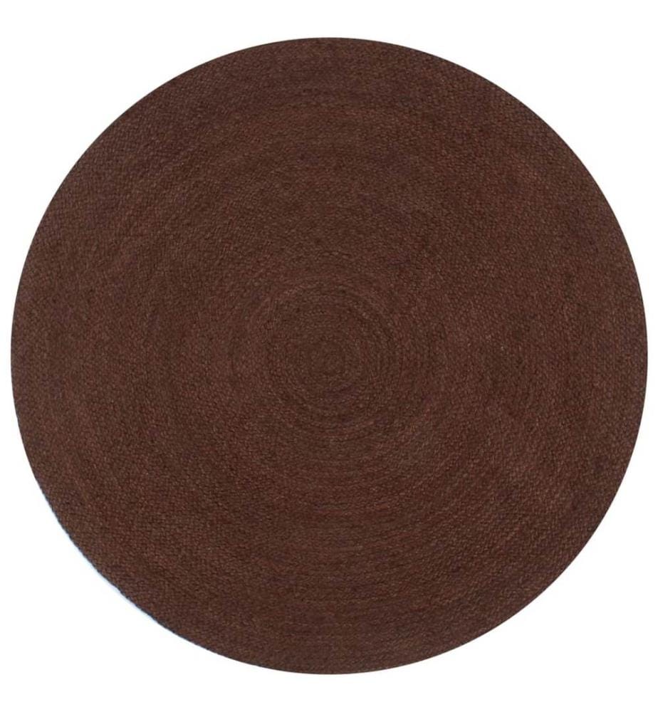 Teppich Handgefertigt Jute Rund 90 cm Braun