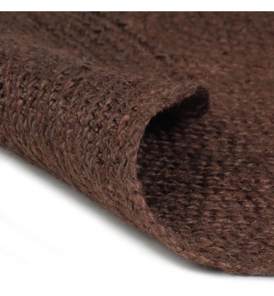 Teppich Handgefertigt Jute Rund 90 cm Braun