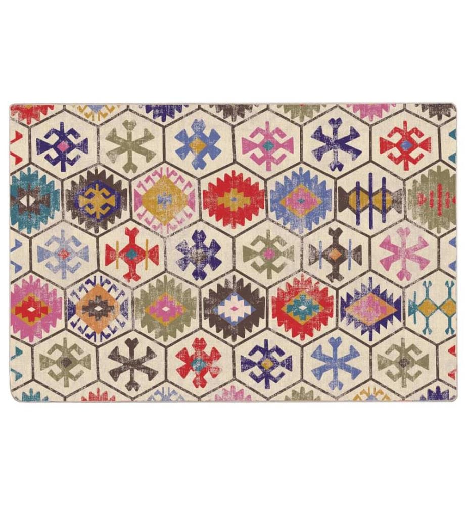 Teppich Waschbar Mehrfarbig 120x180 cm Rutschfest