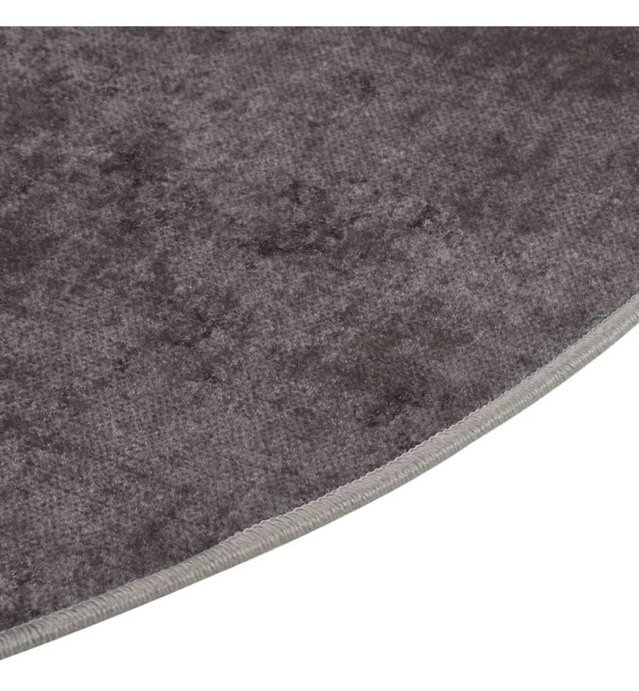 Tapis lavable gris Ø 200 cm antidérapant