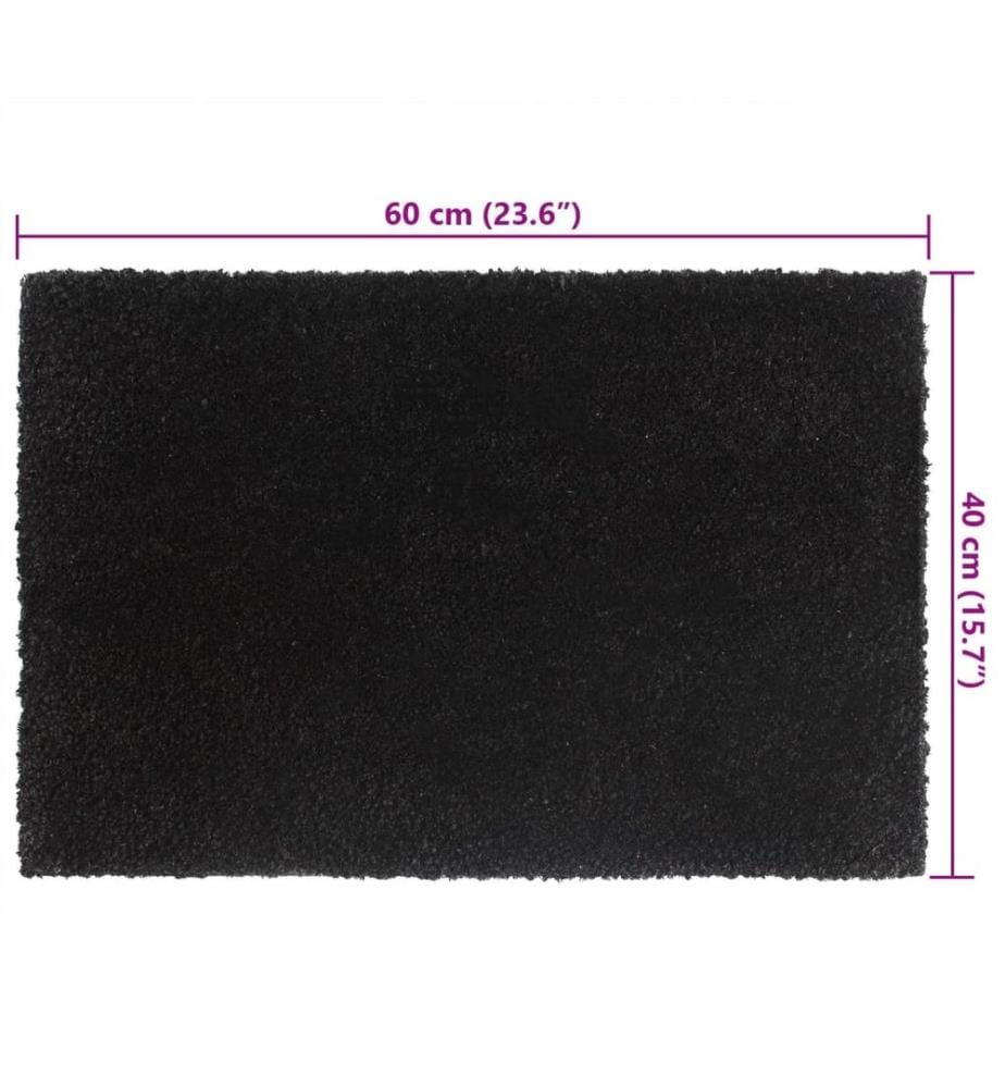 Fussmatte Schwarz 40x60 cm Kokosfaser Getuftet