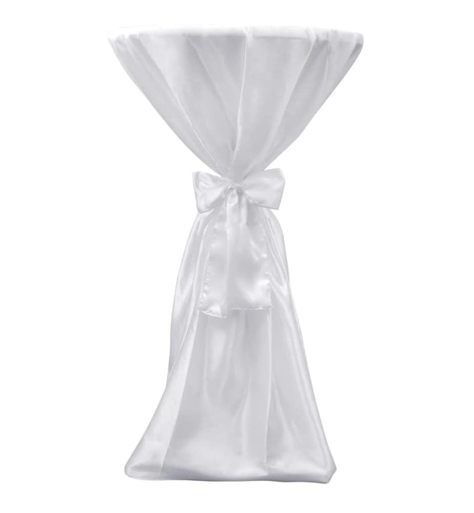 2 x Tischhusse Stehtischhusse weiss 70 cm