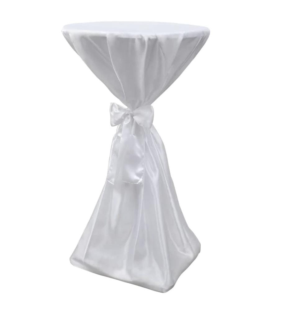 2 x Tischhusse Stehtischhusse weiss 70 cm