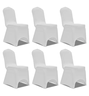6 x Stuhlhusse Stretchhusse weiss
