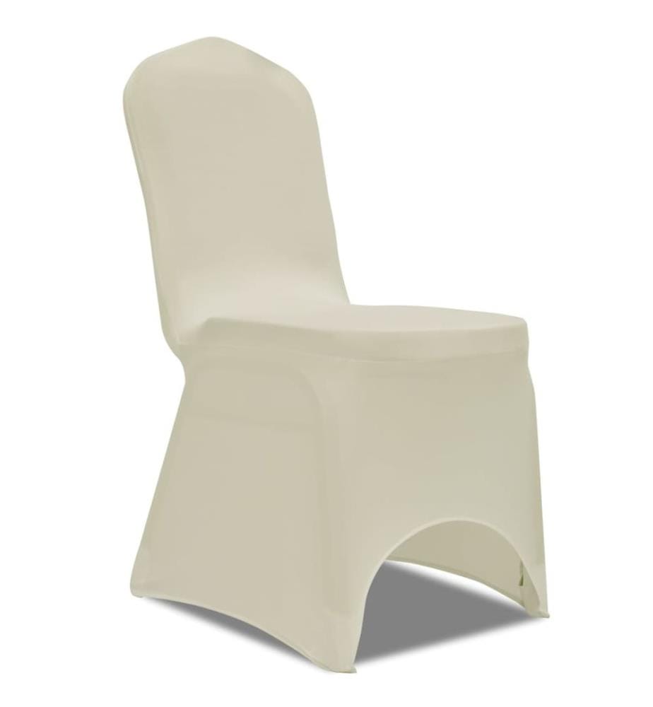 6 x Stuhlhusse Stretchhusse cremefarben