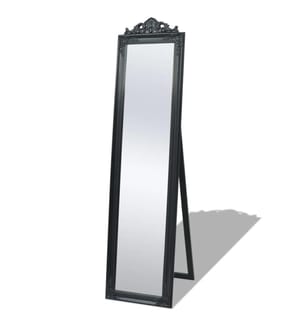 Standspiegel im Barock-Stil 160x40 cm Schwarz