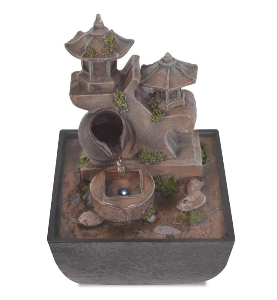 Zimmerbrunnen mit LED Polyresin