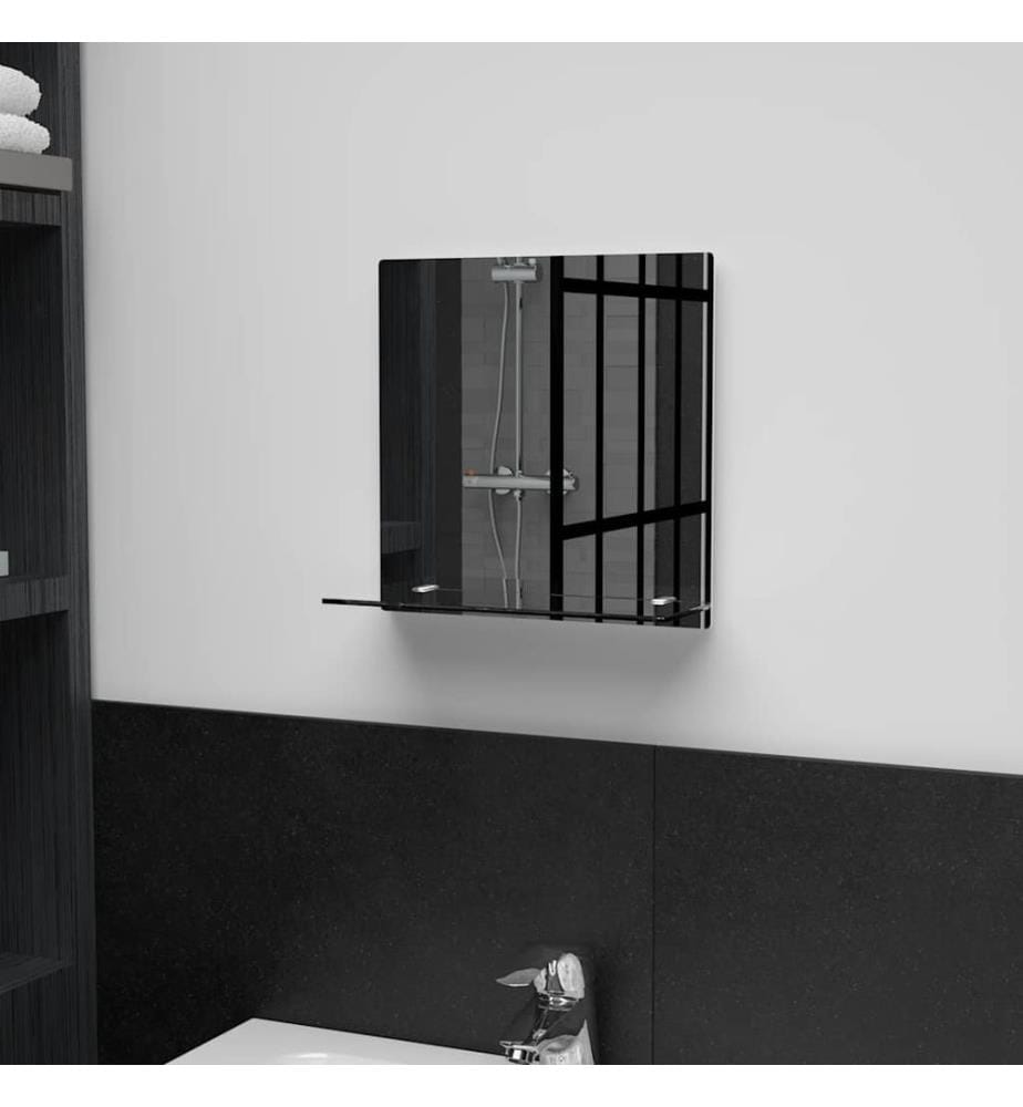 Wandspiegel mit Regal 30×30 cm Hartglas