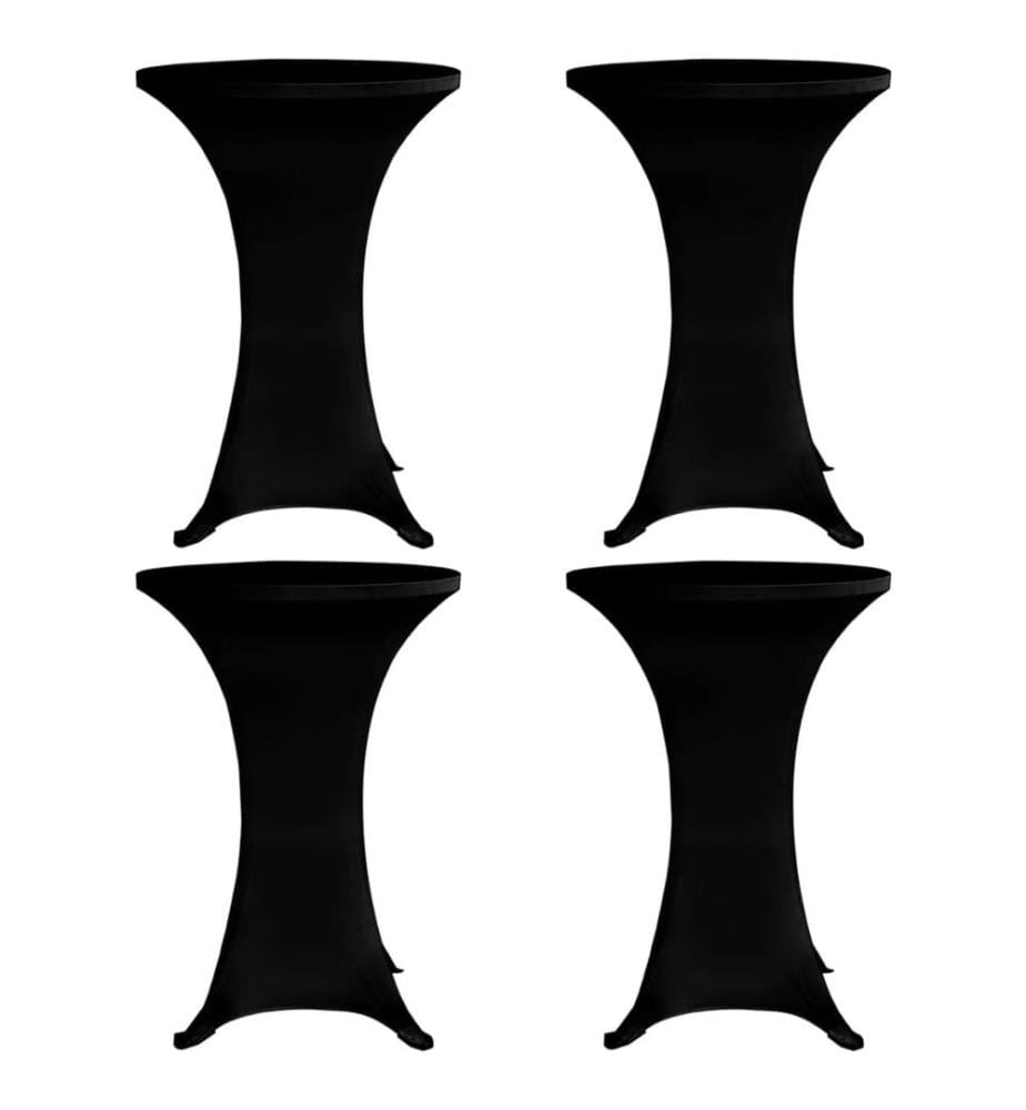 Stehtischhussen 4 Stk. Ø 60 cm Schwarz Stretch