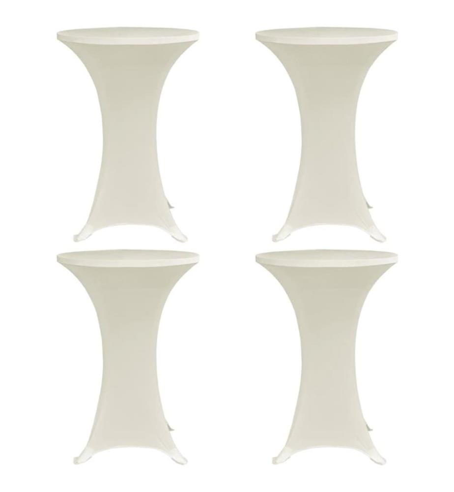 Stehtischhussen 4 Stk. Ø 60 cm Creme Stretch