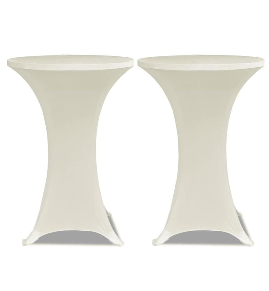 Stehtischhussen 4 Stk. Ø 60 cm Creme Stretch