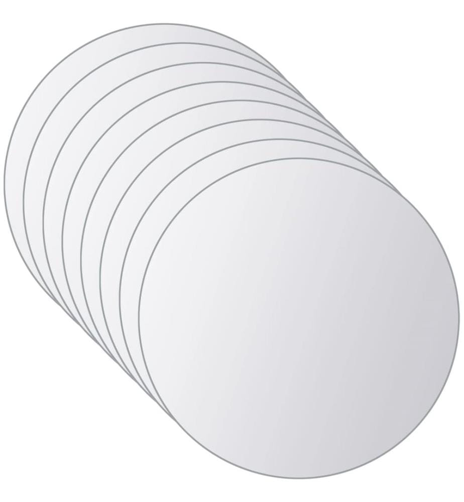 16-tlg. Spiegelfliesen-Set Rund Glas