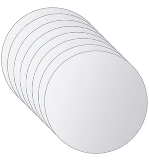 16-tlg. Spiegelfliesen-Set Rund Glas