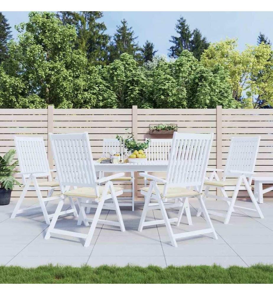 Coussins de chaise jardin lot de 6 crème 50x50x2cm tissu oxford