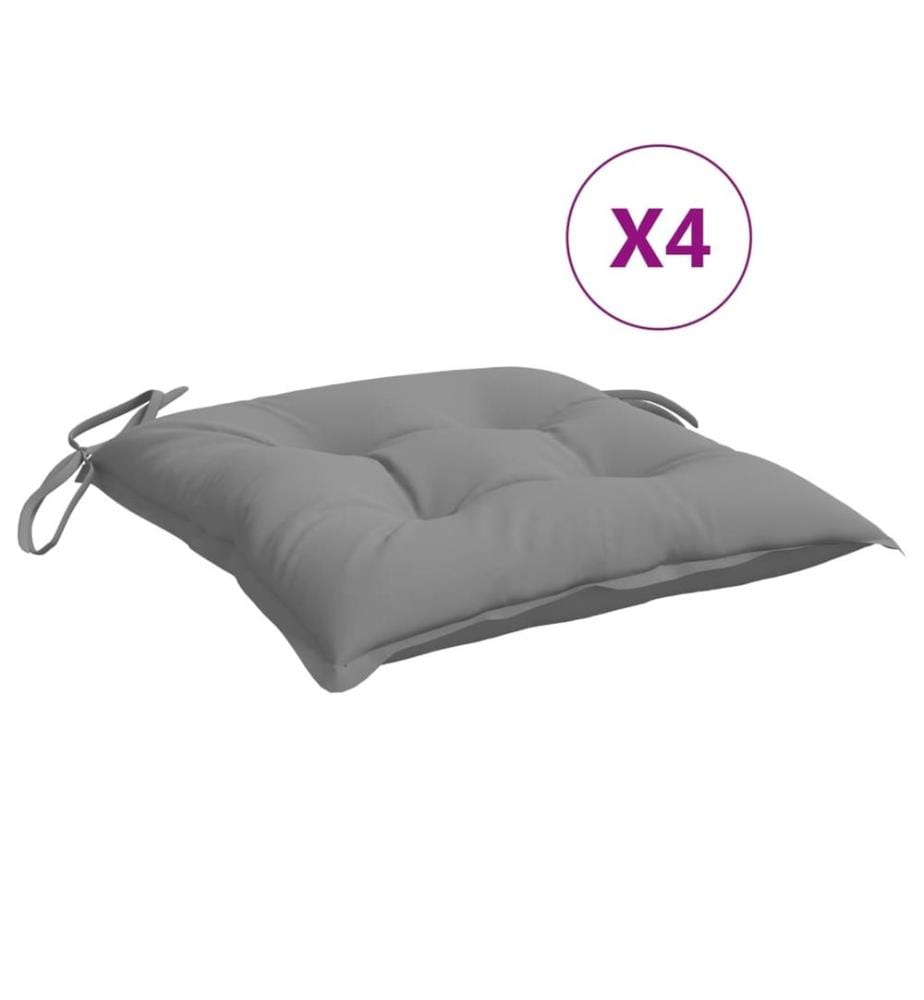 Stuhlkissen 4 Stk. Grau 40x40x7 cm Oxford-Gewebe