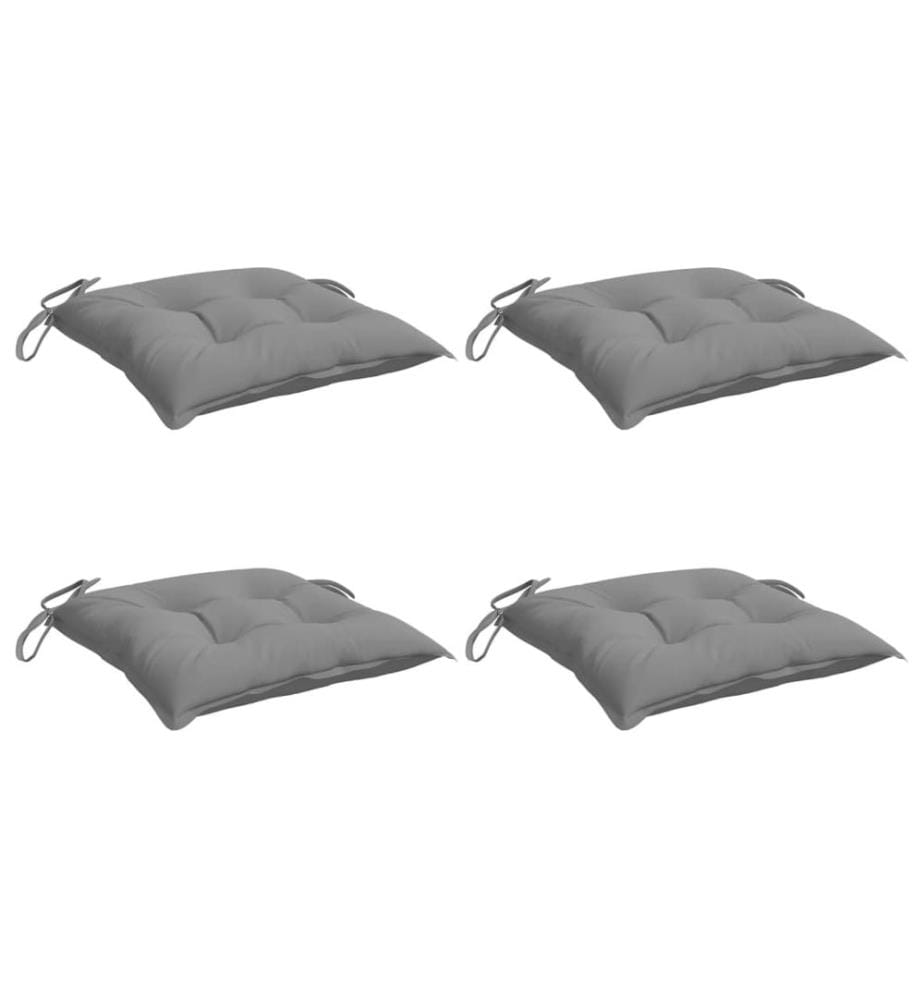 Stuhlkissen 4 Stk. Grau 40x40x7 cm Oxford-Gewebe