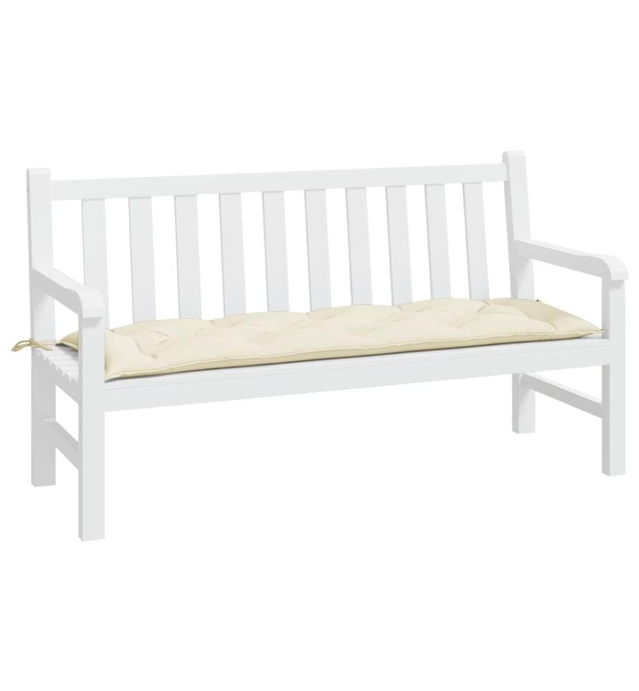 Gartenbank-Auflage Cremeweiss 150x50x7 cm Oxford-Gewebe