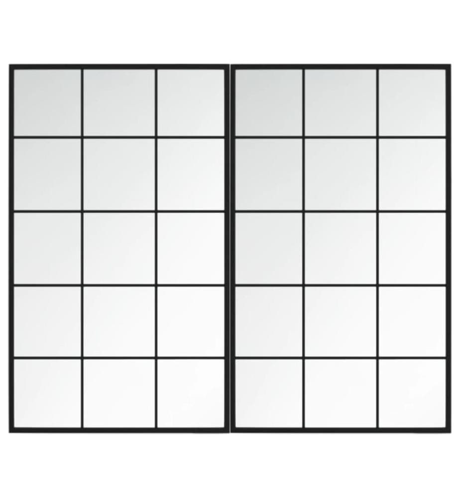 Wandspiegel 2 Stk. Schwarz 100x60 cm Metall