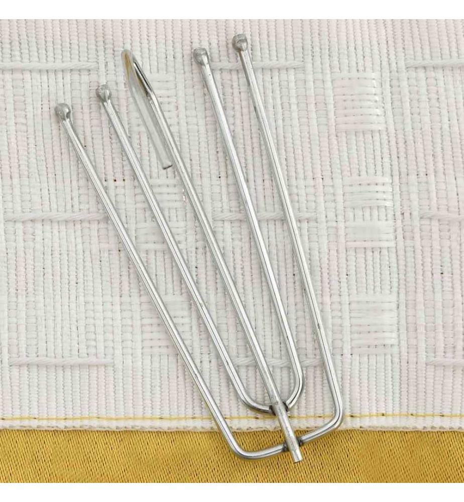 Rideaux occultants aspect lin et crochets 2 pcs Jaune 140x175cm