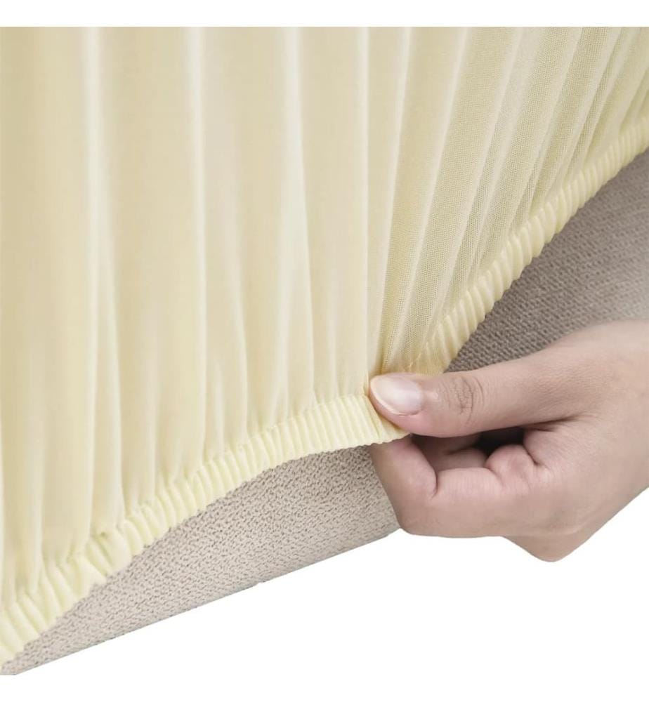 Stretch Sofahusse 4-Sitzer Creme Polyester-Jersey