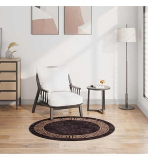 Teppich Waschbar Schwarz und Golden f120 cm Rutschfest