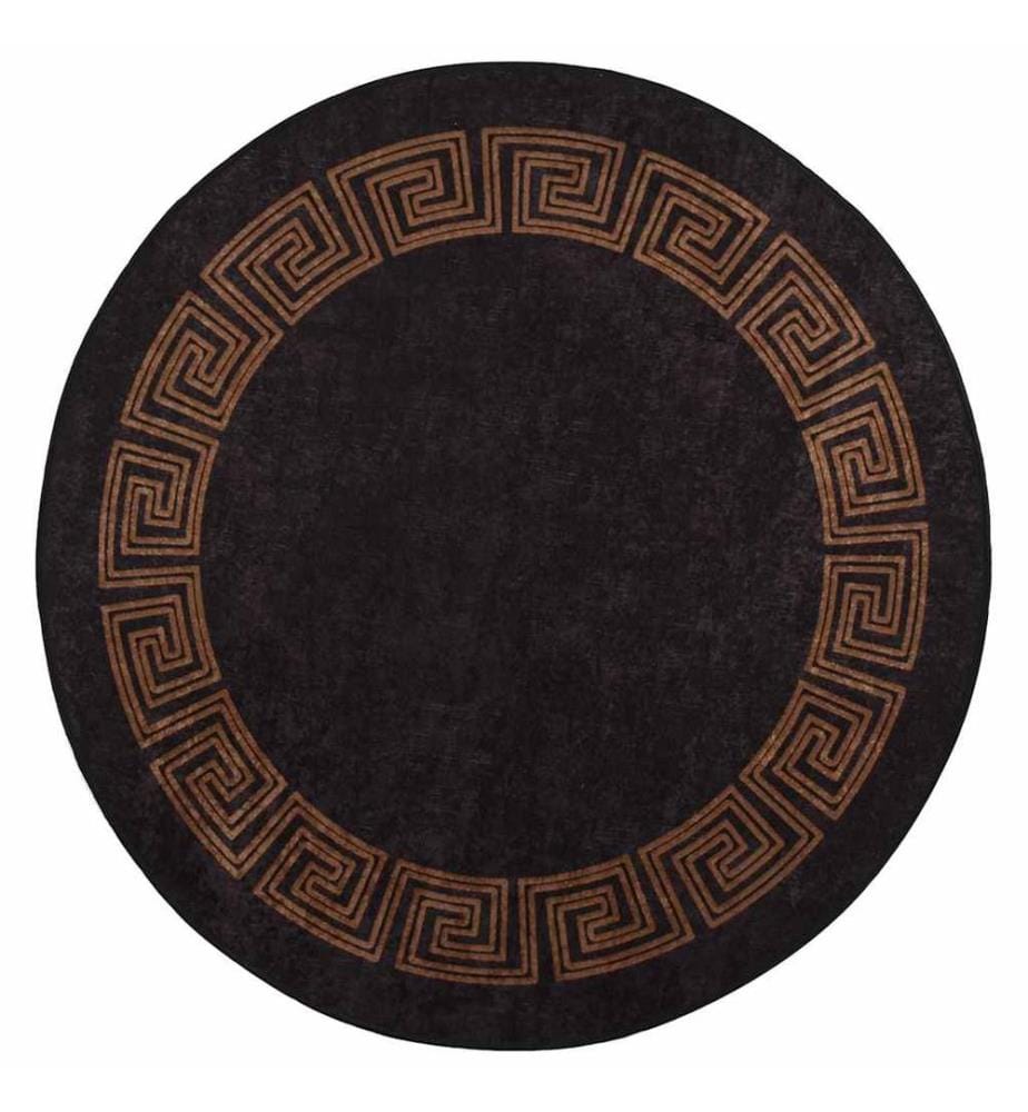 Tapis lavable antidérapant f120 cm noir et doré