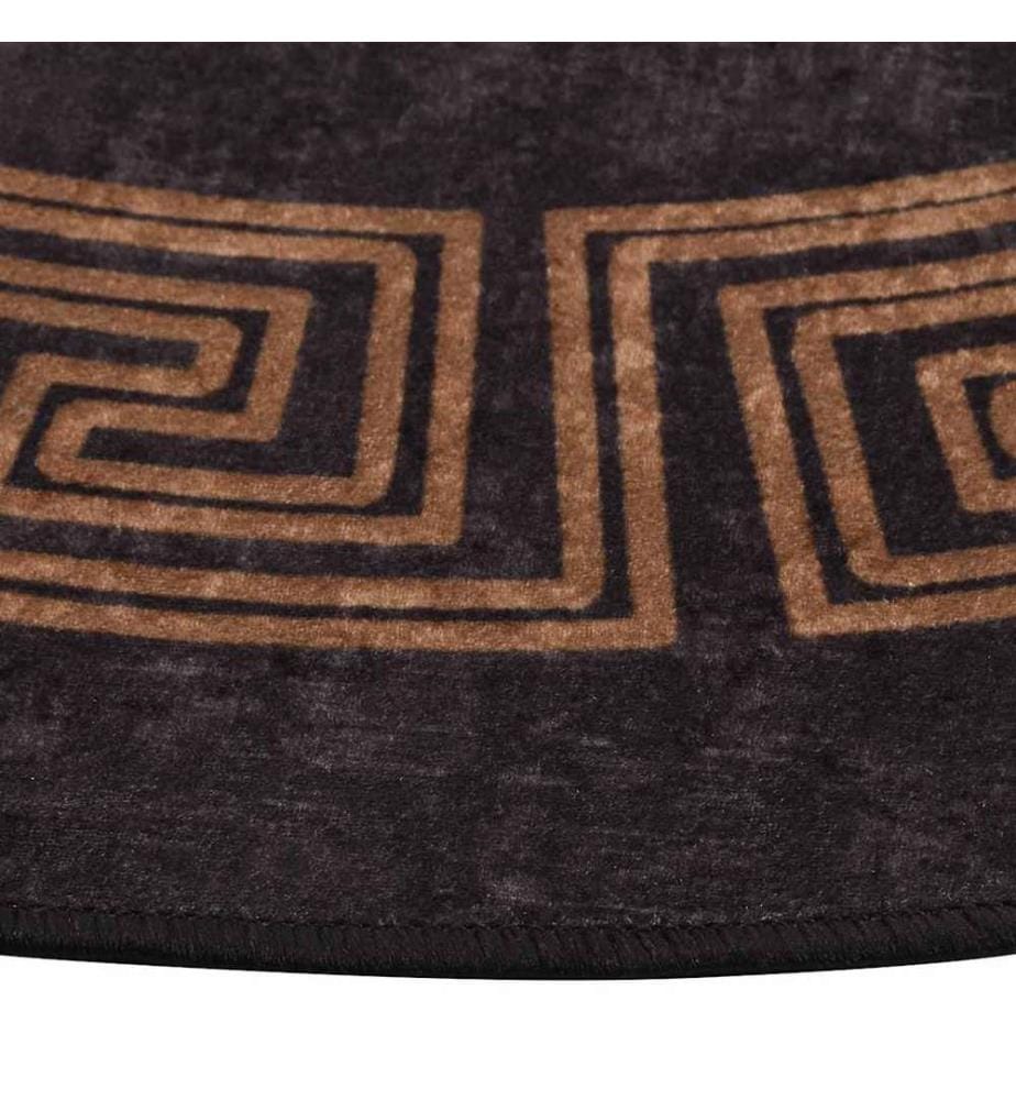 Tapis lavable antidérapant f120 cm noir et doré