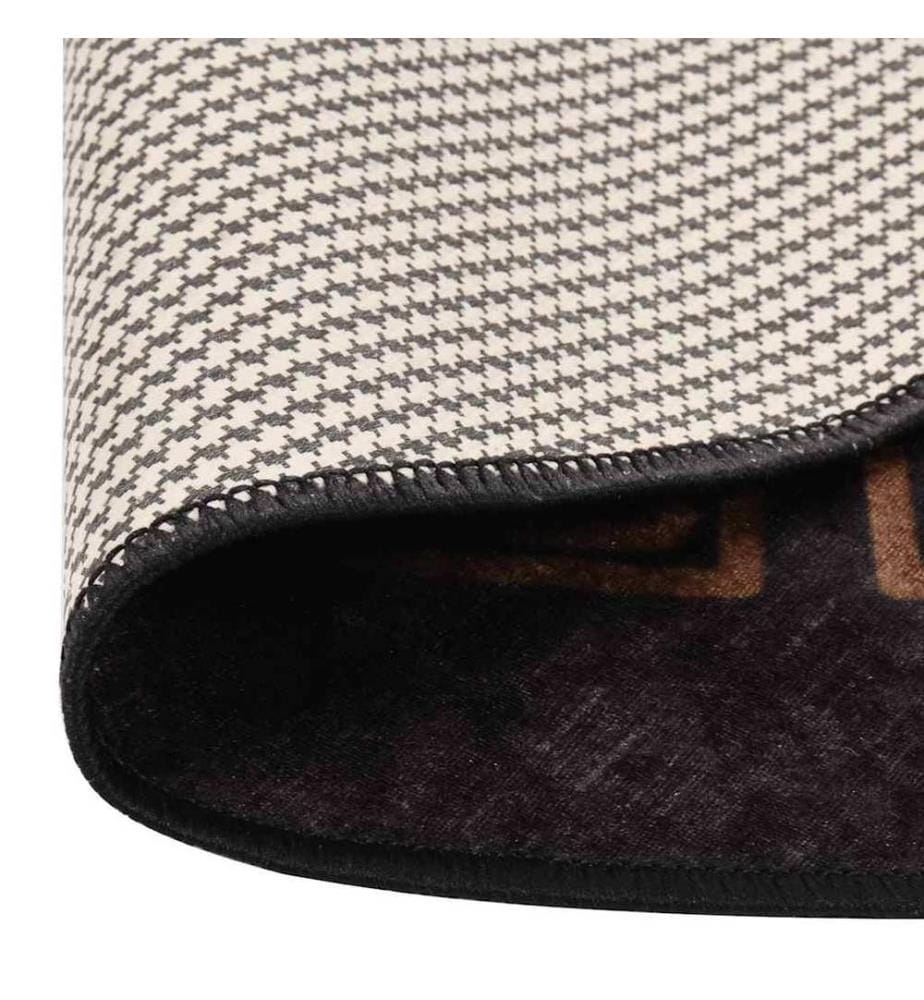 Tapis lavable antidérapant f120 cm noir et doré